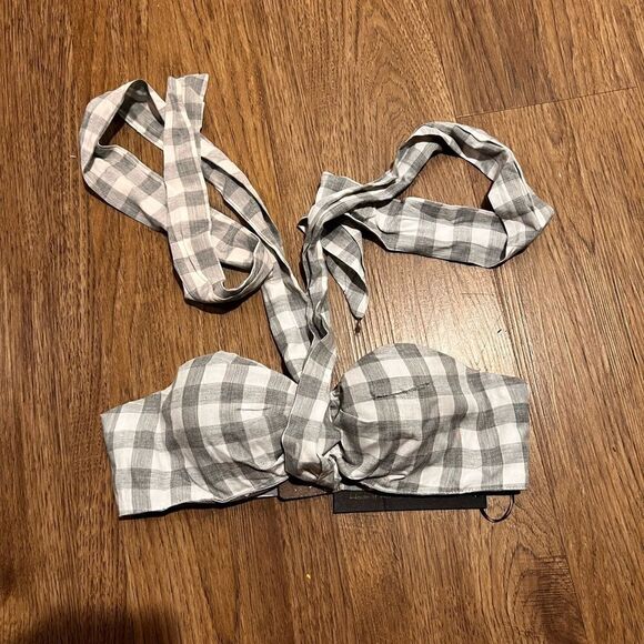 House of Harlow REVOLVE Gingham Tammy Waist Tie Halter Crop Top - Picture 6 of 7